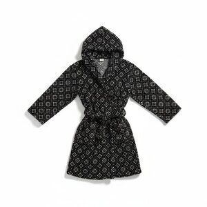 Like New Vera Bradley Black & White Concerto Print Hooded Robe Size L/XL